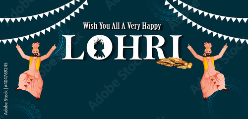 easy to edit vector illustration on Happy Lohri festival of Punjab India background