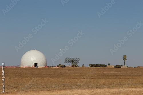 military base with rads and dome