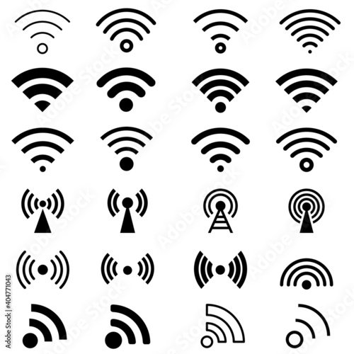 Wi-Fi icon vector set. wireless illustration sign collection. signal symbol.