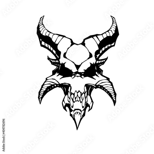 demon skull white background