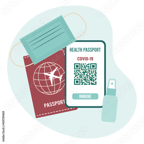Vector New normal Travel Health Passport Immunity
