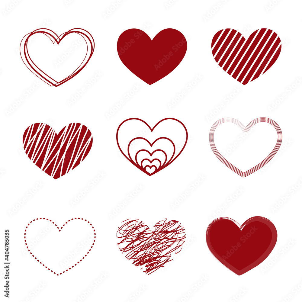 Red heart hand draw collection Red heart hand draw collection