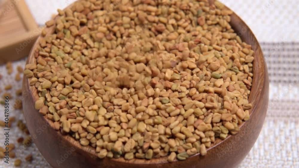Fenugreek Seeds have medicinal properties close-up. selective focus Fenugreek Seeds have medicinal properties close-up. selective focus