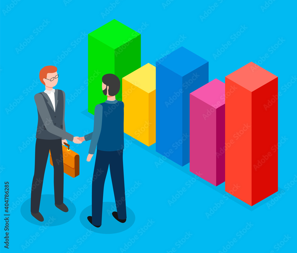 Handshake of two businessman vector illustration. Successful partnership, business people cooperation agreement, teamwork solution, mutually beneficial collaboration increase profits and profitability Handshake of two businessman vector illustration. Successful partnership, business people cooperation agreement, teamwork solution, mutually beneficial collaboration increase profits and profitability