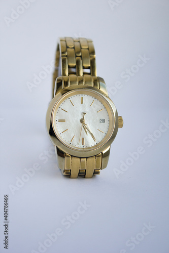 Gold watch, time, jewelry, accessories