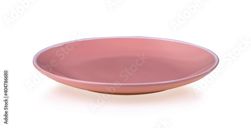 pink plate isolated on white background