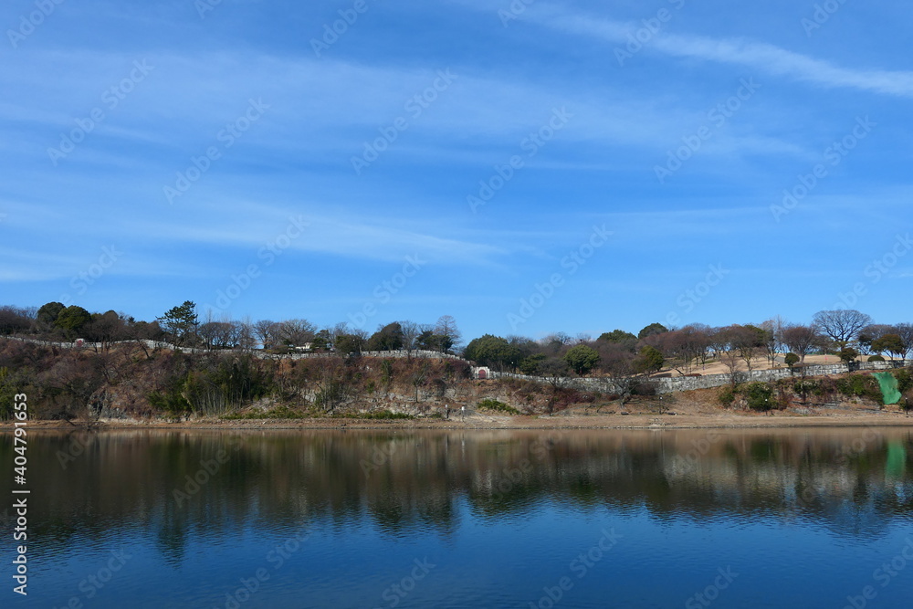 Landscape around Jinju Castle in Korea