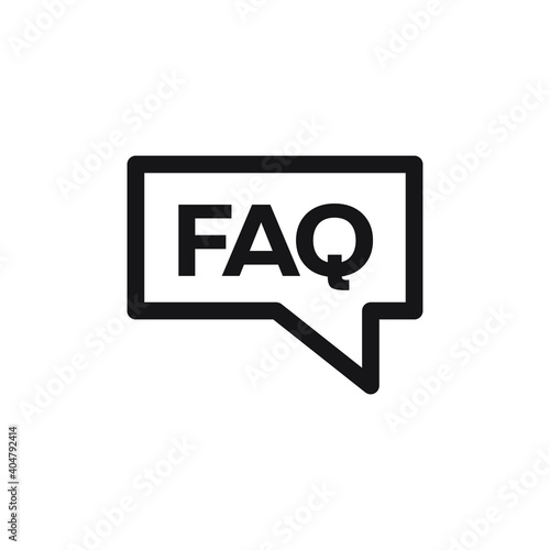 FAQ information sign icon. Help speech bubble symbol. Circle flat button with shadow. Modern UI website navigation. Vector
