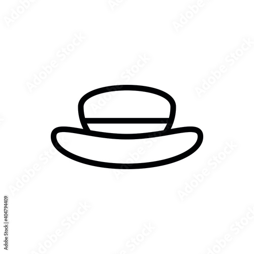 Line icons of four mens hats. Isolated vector illustration.