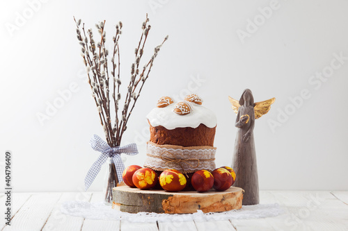 traditional Easter composition in a rustic style