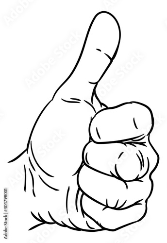A hand giving a thumbs up or like gesture with thumb extended and fingers in a fist