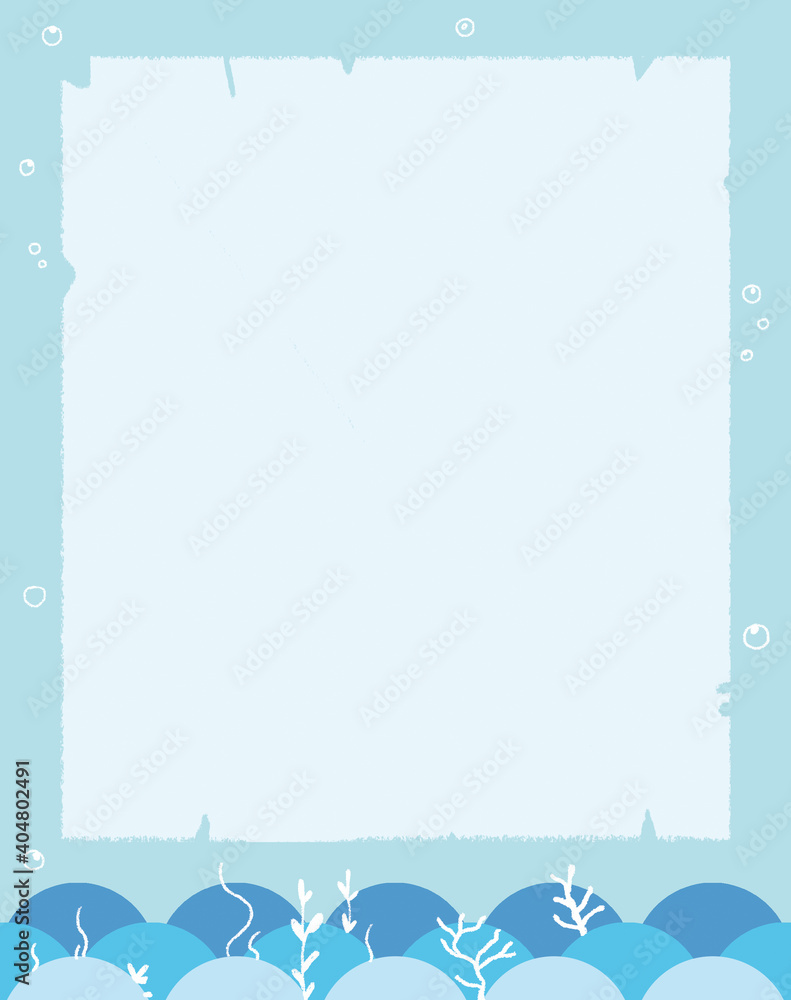 Sea frame background. Illustration for paper, banner, cover Sea frame background. Illustration for paper, banner, cover