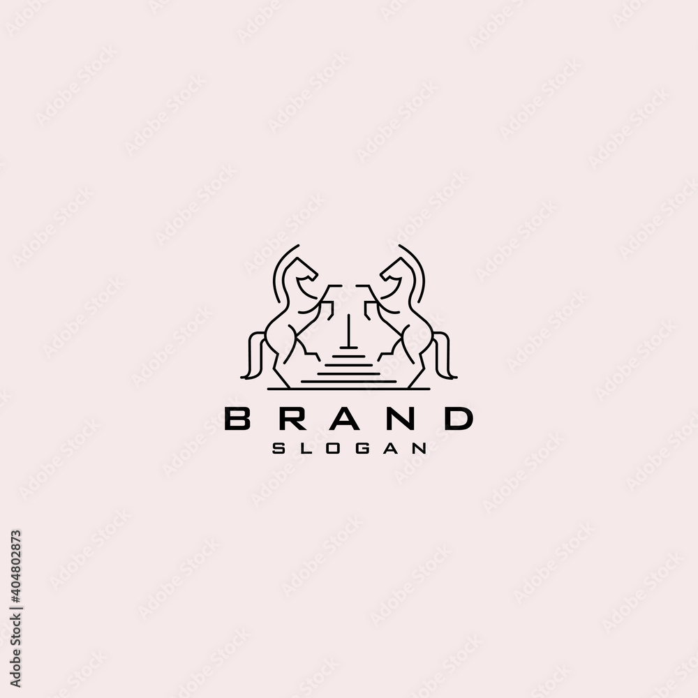 Fotografie Horse line art vintage concept logo designs vector