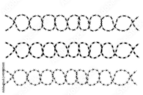 Pattern barb wire wave, vector