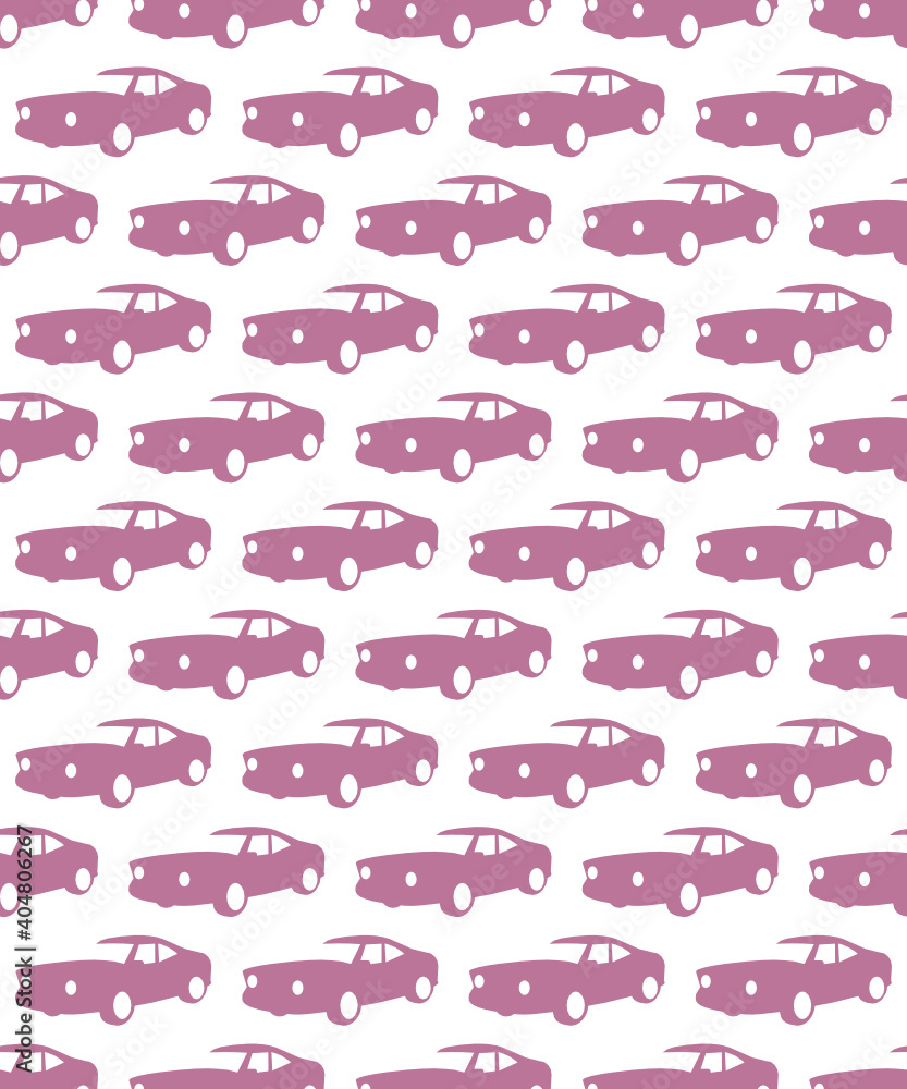 Vehicle retro car purple seamless vector pattern graphic isolated 