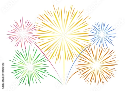 Simple fireworks on white