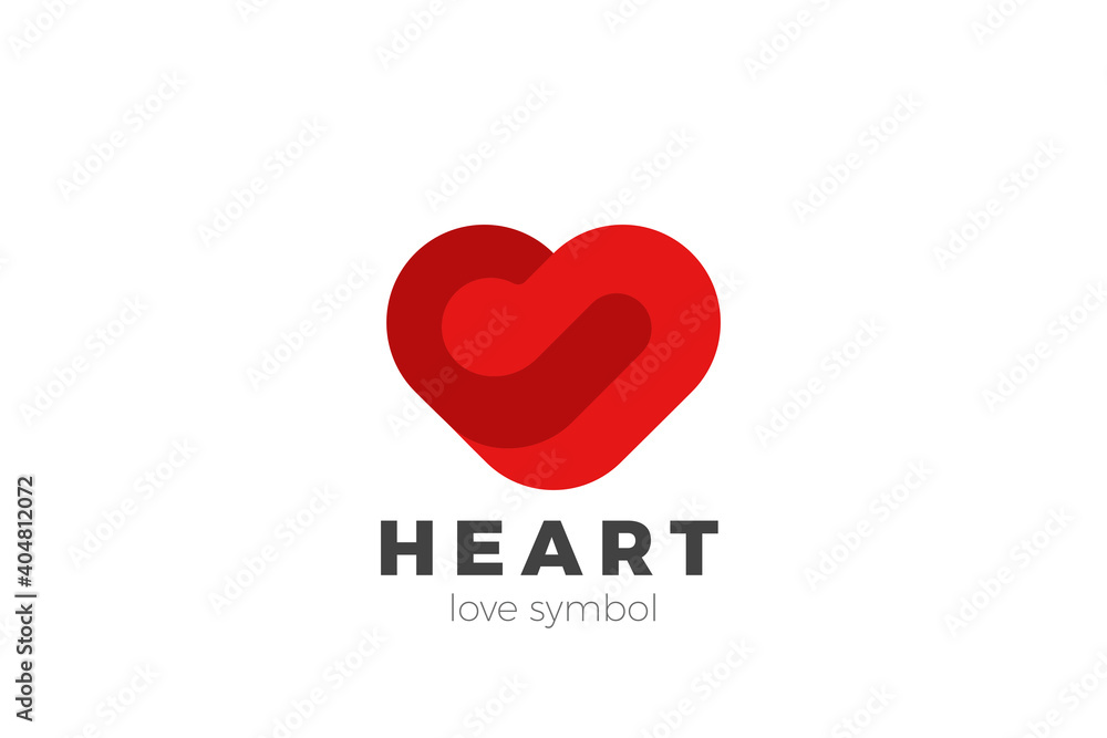 Heart Love Logo design vector template. Valentines day Romantic dating Charity Donation Logotype concept icon.