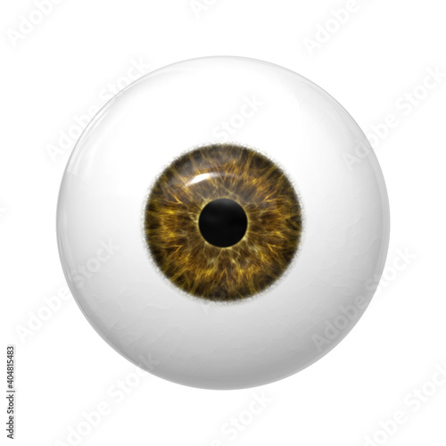 Close-up Of Artificial Eyeball Over White Background