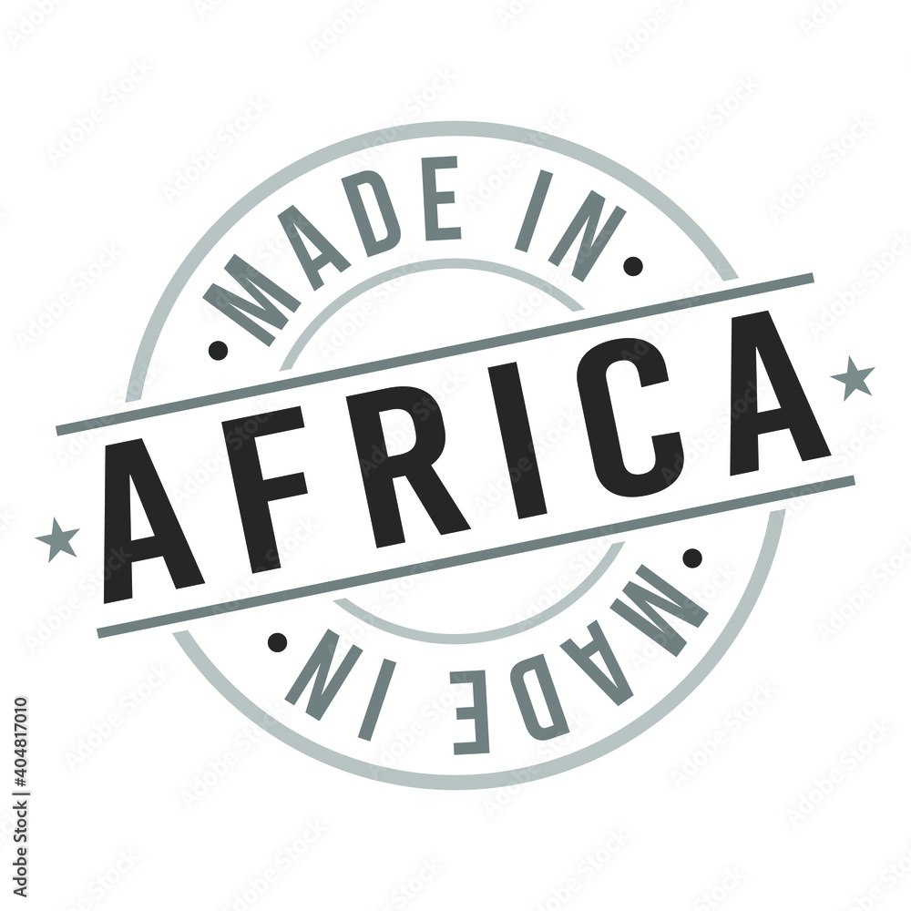 Made In Africa Stamp. Logo Icon Symbol Design. Vector Retro Label Badge Seal national Product. 