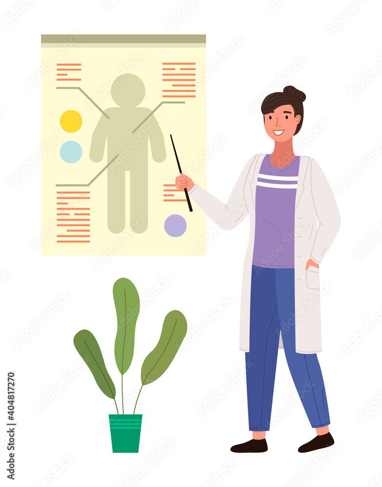 Φωτογραφία Doctor with pointer leads clarification on human body