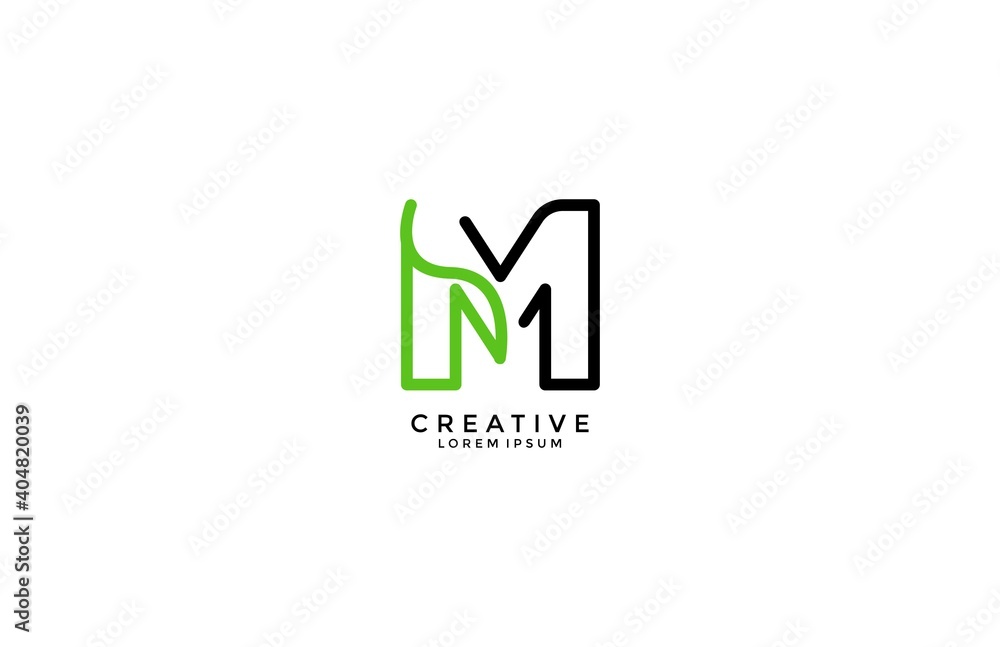 initial letter M outline modern multicolor logo inspiration initial letter M outline modern multicolor logo inspiration