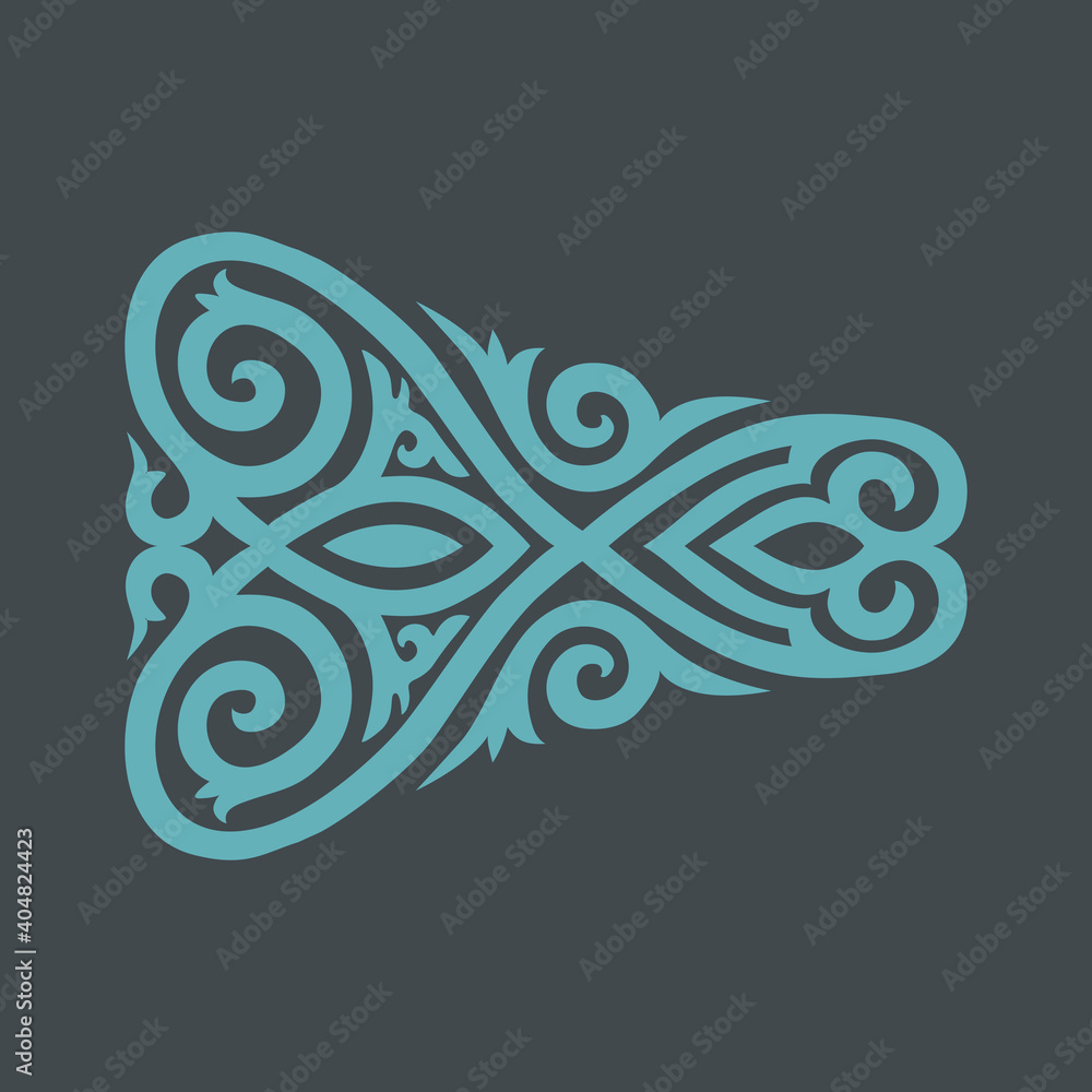 Central Asian, Siberian ornament. The ornament is designed for the side of the ring. Vector.