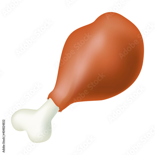 Poultry Leg Chicken Icon Vector Design. BBQ Food Art Illustration. Barbecue Carnivore Product Prehistoric. 