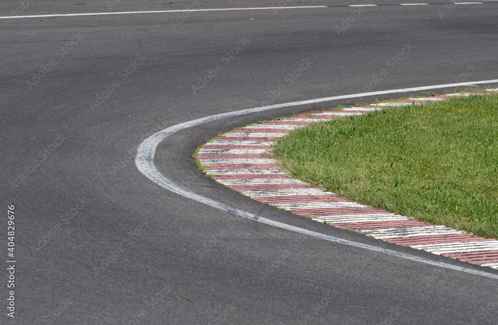 danger at the bend of the motorbike track, motoGP