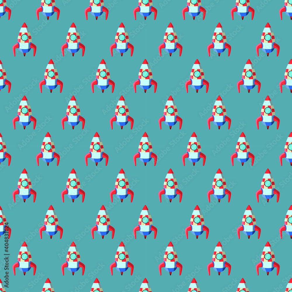 Vector image. Funny pattern of a space rocket. Children's image. Vector image. Funny pattern of a space rocket. Children's image.