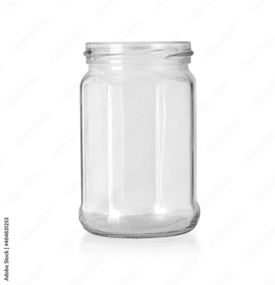 Open empty glass jar for food and canned food Open empty glass jar for food and canned food