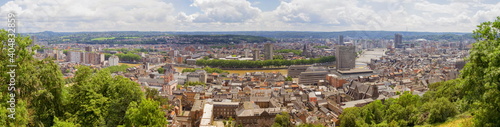 Panoramic view of Liege city from Bueren mountain by day, Belgium
