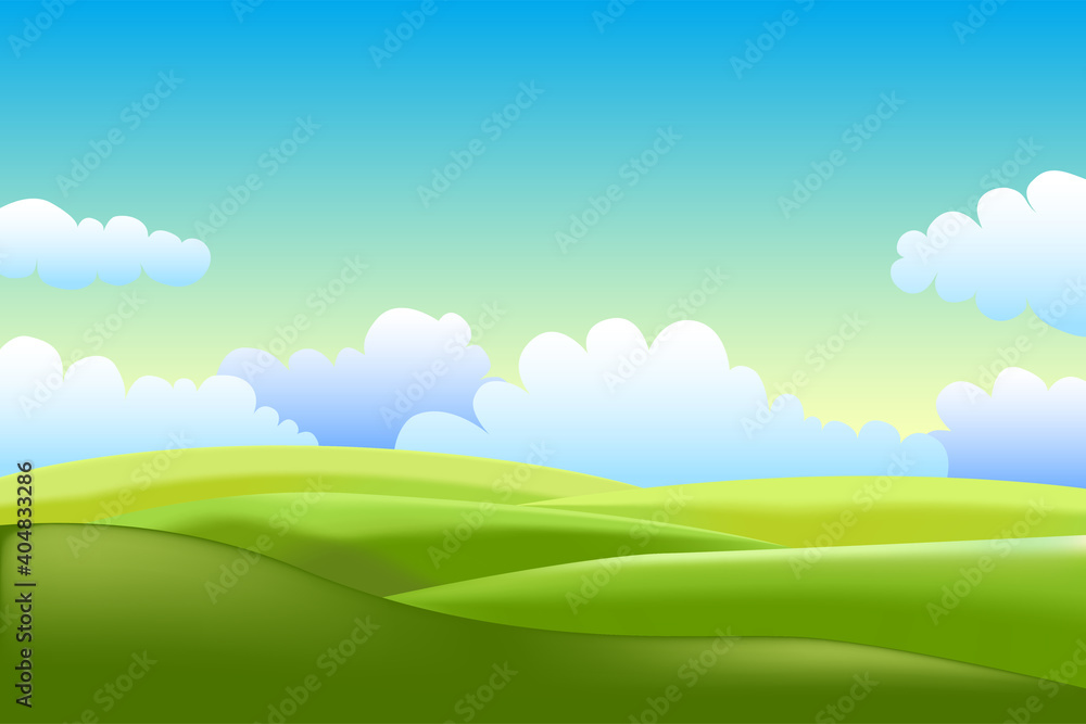 Vector illustration of a beautiful green field
