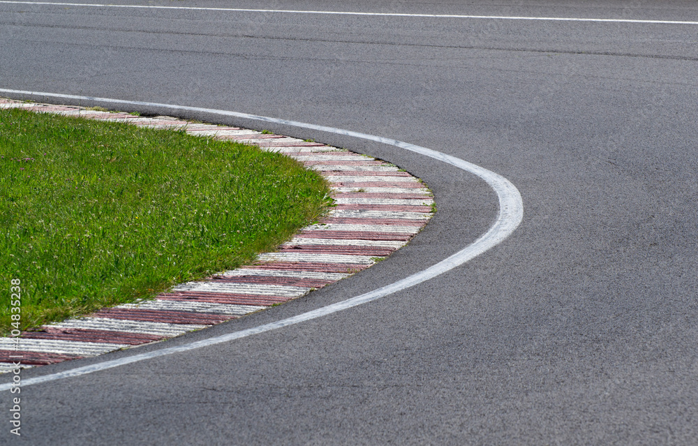 Obraz premium danger at the bend of the motorbike track, motoGP