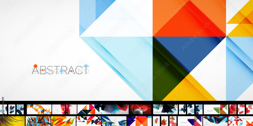Set of universal geometric templates for covers, banners, flyers, social media