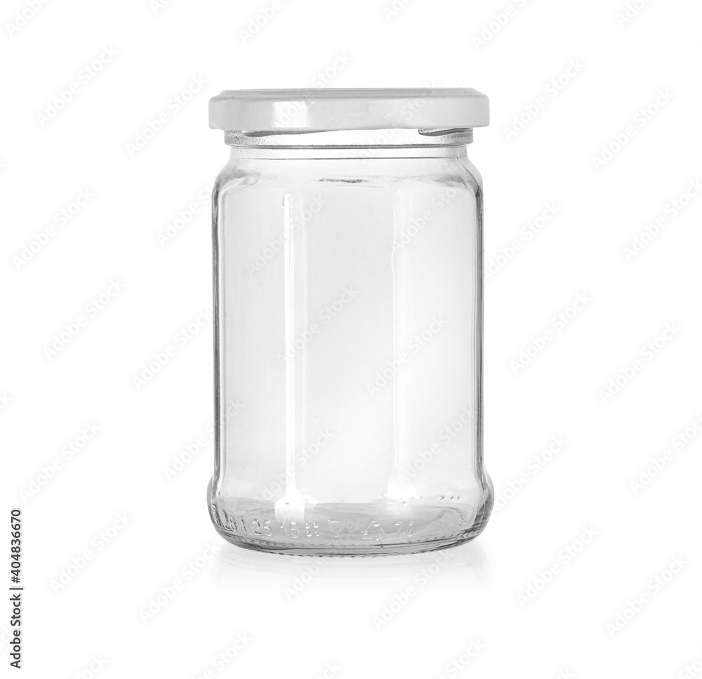 Open empty glass jar for food and canned food. Open empty glass jar for food and canned food.