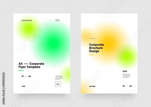 Corporate vector layout template with color spots for seminars, conference, poster companies or any business related.