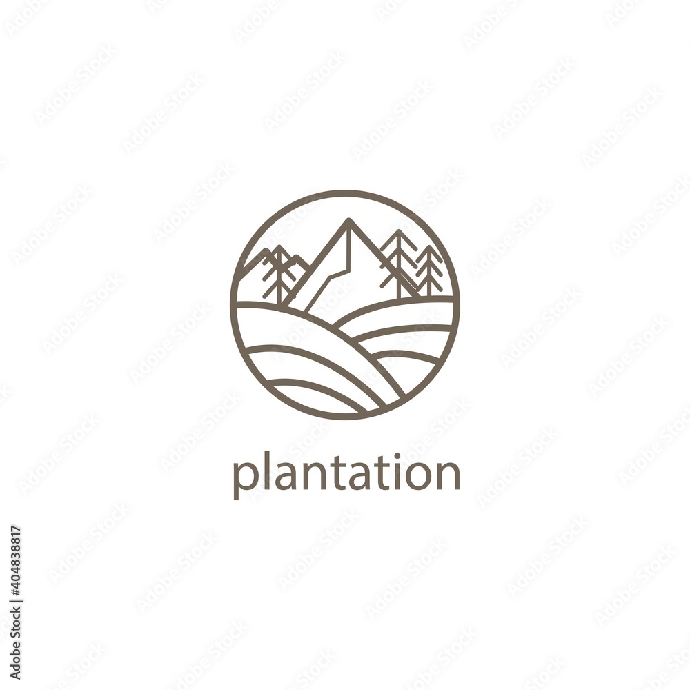 logo nature mountains illustration outline circle design template ornament logo nature mountains illustration outline circle design template ornament