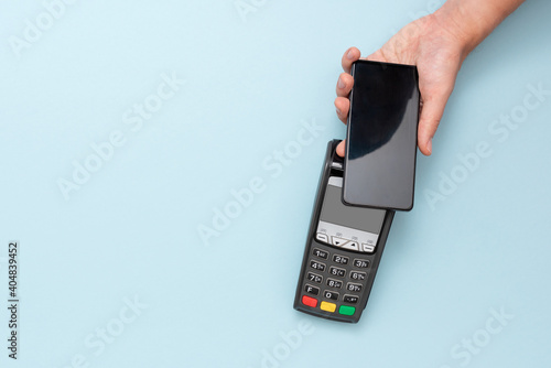 Contactless payment with smart phone photo