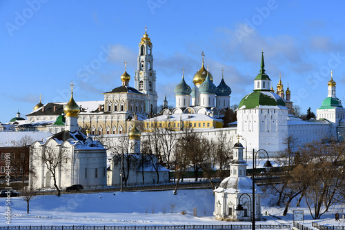 Trinity Sergius Lavra. Sergiyev Posad, Russia. Popular landmark. UNESCO Wor;d Heritage Site. Color winter photo. photo