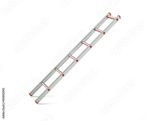 Ladder folded isolated on white background. 3d rendering