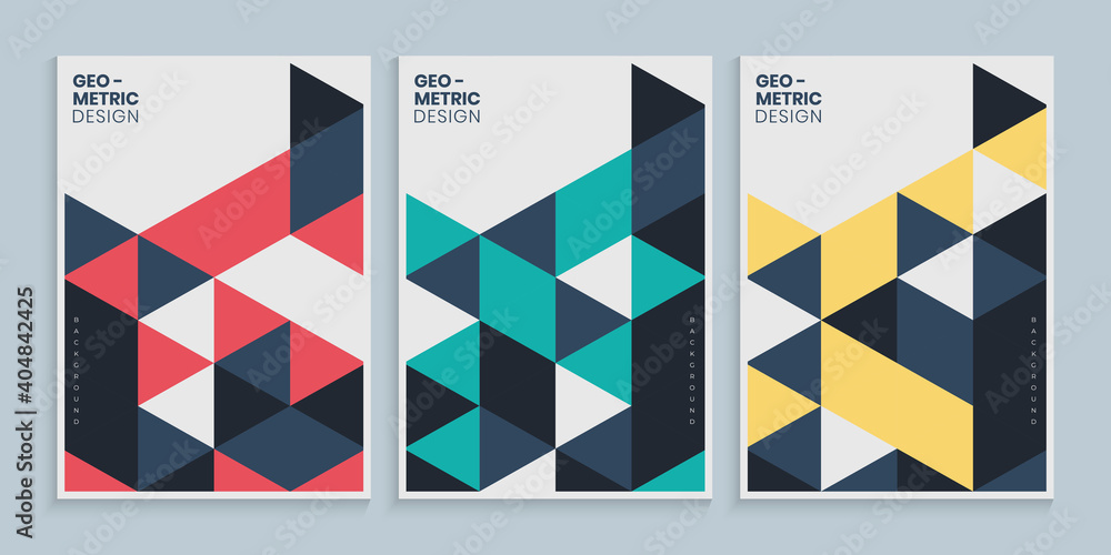 Wall Mural Minimal geometric cover design with colorful triangles