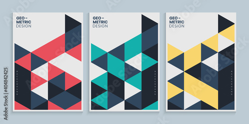 Minimal geometric cover design with colorful triangles