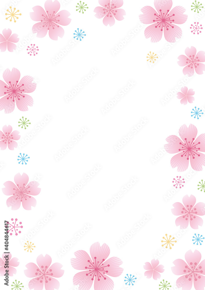 Cherry blossom frame vector illustration 