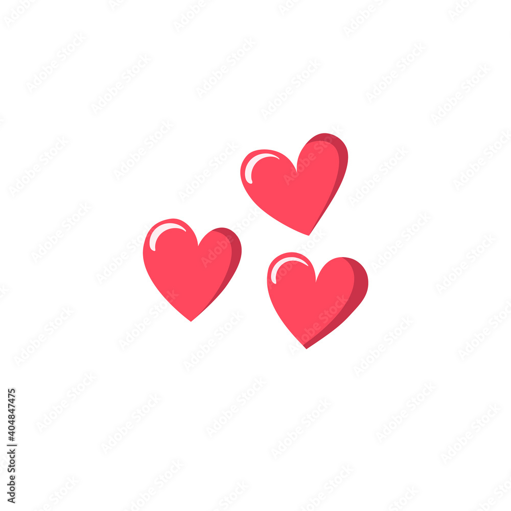 Valentine's Day. Illustration for the holiday. Flat design. Hearts in vector