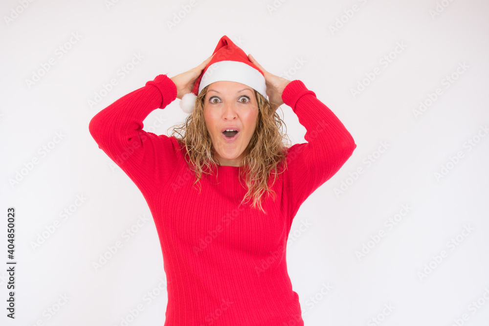 Portrait of crazy cool cheerful positive optimistic curly-haired woman in casual sweater over white background. Portrait of crazy cool cheerful positive optimistic curly-haired woman in casual sweater over white background.