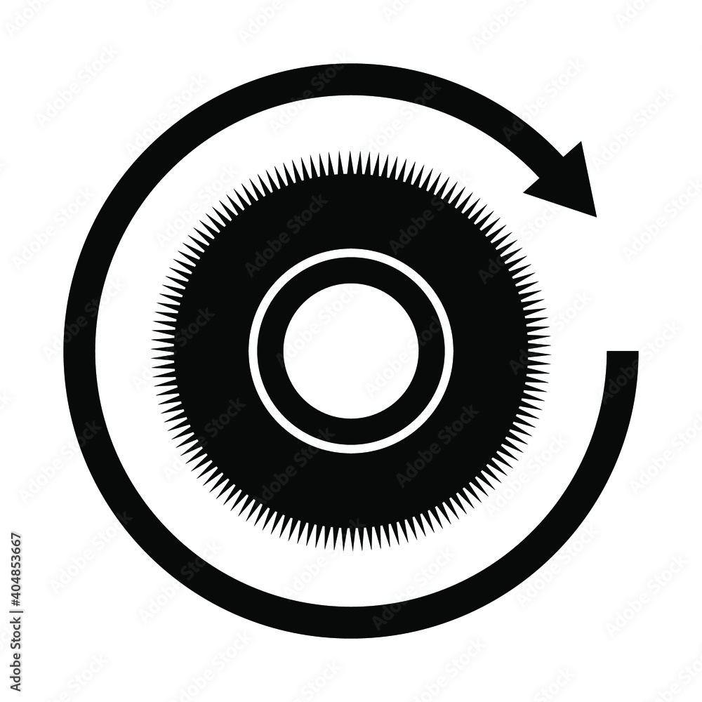 Circular saw blades black on white background, sign for design, vector illustration Circular saw blades black on white background, sign for design, vector illustration