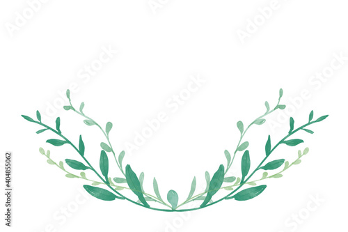 Hand drawn vector floral wreath with leaves for decorative elements for design.