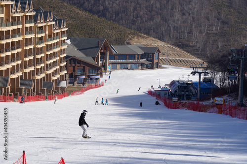 Photography ski resort in winter