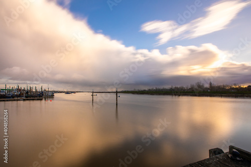 View over the small port of L'aiguillon sur Mer , Vendee, France