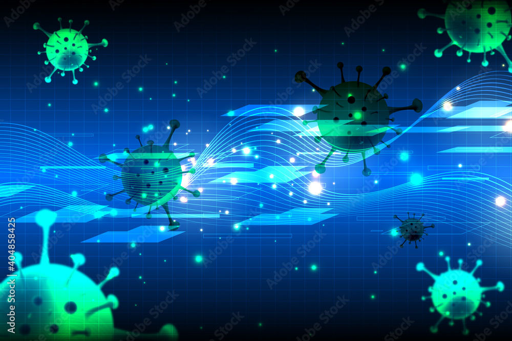 Fototapeta premium Many virus molecules in the background COVID-19